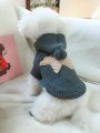1pc Winter Warm Hat & Starfish Design Sweater Clothes For Dogs - For Pomeranians, Beagles, Teddy Bears Etc.