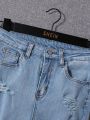 SHEIN Tween Boys' Ripped Denim Jeans