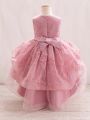 Little Girls' Embroidery Tulle Formal Dress