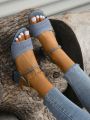 Comfortable Knitted High Heel Sandals For Outdoors