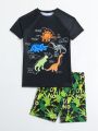 Boys' Cute Dinosaur Pattern Printed Swimming Trunks For Kids