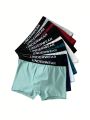 Boys' Youth Comfortable High Waist Soft Boxer Briefs With Letter Printing