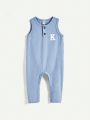 Cozy Cub Baby Boy Letter Printed Sleeveless Romper And Long Pants Set