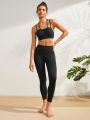SHEIN Leisure Women's Camisole Tank Top & Leggings Sportswear Set