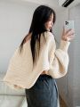 DAZY Women's Solid Color Batwing Sleeve Cardigan With Open Front