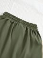 SHEIN Kids KDOMO Young Girl Flap Pocket Buckle Detail Cargo Skirt