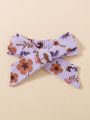 Baby Girl Floral Print Ruffle Trim Zip Up Jumpsuit & Headband