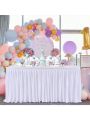 Table Skirt Pleated Ruffle Tablecloth For Wedding Birthday Party Baby Shower Table Decoration