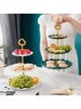 1pc Cake Stand & Fruit Holder, Stylish Wavy Design, Available In Multiple Colors, Great For Home/hotel/dessert Shop/wedding/festival Display Decoration/table Decoration For All Kinds Of Candy & Snacks At Reception Desk