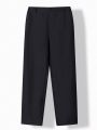 SHEIN Kids EVRYDAY Boys' Casual Solid Color Woven Pants, Straight Cut