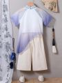 Baby Boys' Chinese Style Gradient Mesh Traditional Daily Hanfu For Spring/Summer