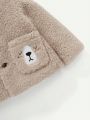 Cozy Cub Baby Boy Cartoon Embroidery 3D Ears Design Hooded Teddy Coat