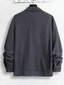 Manfinity Homme Men's Plaid Patch Flip Pocket Shirt Jacket