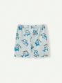 Cozy Cub Baby Boy Snug Fit Shark Printed Short Sleeve Top & Casual Shorts Homewear Pajama Set