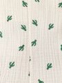 Baby Boy Cactus & Tropical Plants Print Romper With Suspenders Shorts And Hat For Summer