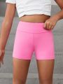 Young Girl Wide Waistband Shorts Leggings