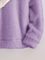 Big Girls' Color Block Fleece Half-zip Pullover Sweatshirt
