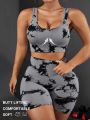 Plus Size Seamless Tank Top And Shorts Active Set