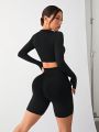 Yoga Basic Women's Solid Color Slim Fit Sports Suit