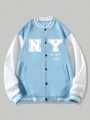 ROMWE Prep Men's College Style Jacket With Letter Print
