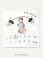 Cozy Cub 1pc Dumbbell & Number Pattern Photography Blanket