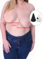 6pcs Solid Color Jacquard Breast Lift Sticker