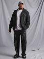 Manfinity Homme Men's Plus Size Hooded Jacket And Cargo PantsTwo Piece Set