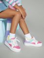 Girls Colorblock Lace Up Front Sneakers