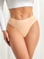 3pcs Women's Seamless Solid Color Triangle Panties