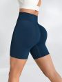 SHEIN Leisure Seamless Wide Waistband Athletic Shorts