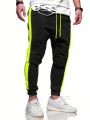 Manfinity Men's Casual Loose Sweatpants With Contrast Color Edge