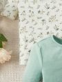 SHEIN 4pcs/Set Baby Girls' Casual Comfortable Round Neck Short Sleeve T-Shirt And Shorts Pajamas