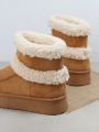 Women's Plush Brown Snow Boots, Ankle Boots, And Short Boots