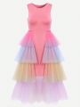 Teen Girl's Elegant And Lovely Party Tutu Dress In Layered Mesh Tulle In Multiple Colors