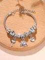 1pc Fashionable Women's Elephant & Heart Charm Bracelet