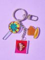 Willy Wonka and the Chocolate Factory X SHEIN Lollipop & Magic Hat Shaped Pendant Women's Keychain