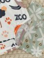 Baby Girls' Letter And Animal Printed Overall Jumpsuit
