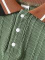 Baby Boy Striped Trim Polo Shirt & Sweatpants