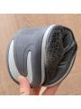 Memory Foam Slippers for Home Plaid Fluffy Winter Indoor Shoes Warm Plush Non-Slip Big Size House Slippers Male Fashion Gray