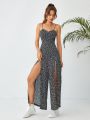 SHEIN WYWH Ditsy Floral Print Split Thigh Cami Jumpsuit
