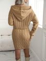 Slim Fit Hooded Drawstring Sweater Two Piece Set