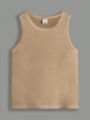 SHEIN Kids EVRYDAY Young Boy Solid Color Casual Vest