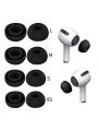 [4 Pairs ]  Black Replacement Ear Tips for AirPods Pro and AirPods Pro 2 with Noise Reduction Hole(XS/S/M/L)