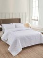 White Simple Style Bedding Set (1 Bedsheet, 2 Pillow Cases)