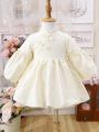 Baby Girls' Mandarin Collar Styled Button Up Traditional Chinese Style Dress