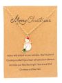 1pc Snowman Sweeping Floor Card Shaped Alloy Pendant Necklace, Suitable For Festival Dressing Up