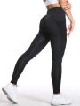 Running Tights High Stretch Softness Tummy Control Training Tights With Side Pocket