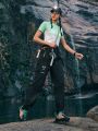 In My Nature Women's Letter Pattern Waterproof Outdoor Cargo Pants With Pockets