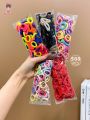 5 Packs Of 500pcs Girls' Colorful Thumb Towel Hair Ties