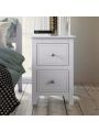Merax 2 Drawers Solid Wood Nightstand End Table in White